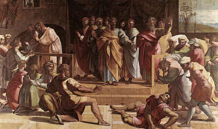 RAFFAELLO Sanzio The Death of Ananias china oil painting image